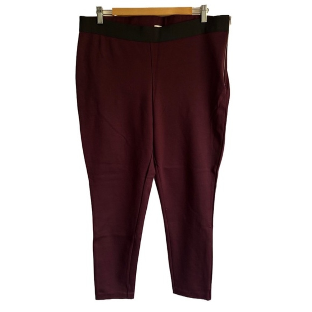 GAP Ponte knit Maroon side zip pants XL